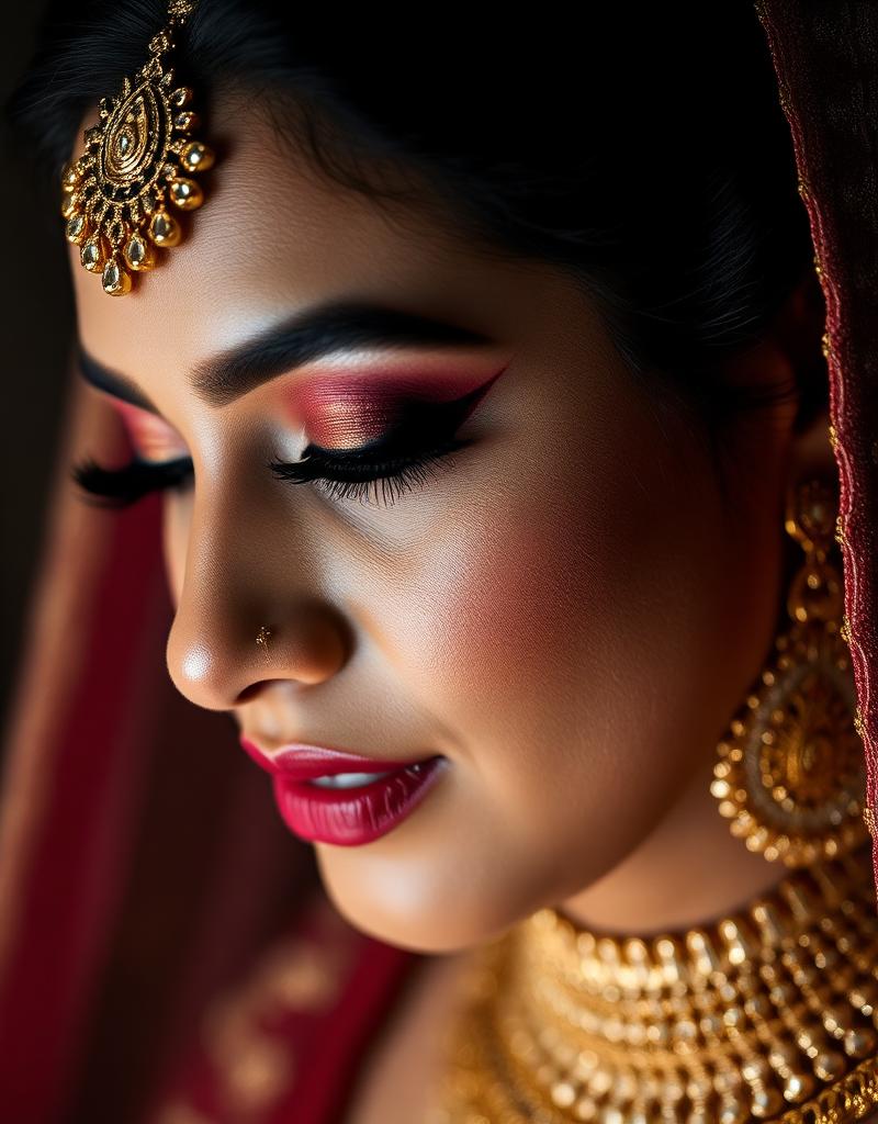Bridal glam closeup